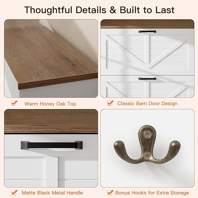 Nicetree Shaker Barn Door Shoe Cabinet - Image 5