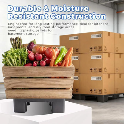 Plastic Dunnage Rack – Heavy-Duty Gray Block Pallet - Image 5