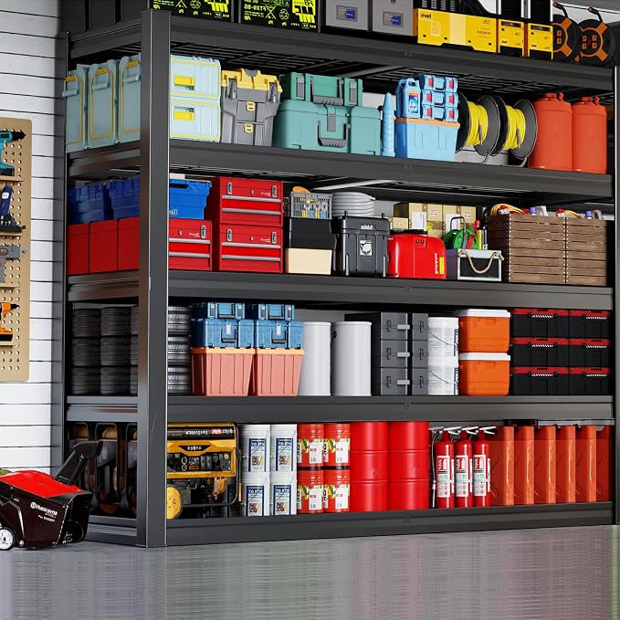 68" Wide Heavy Duty Garage Shelving Units, 5-Tier Deep Storage Shelves - Image 7