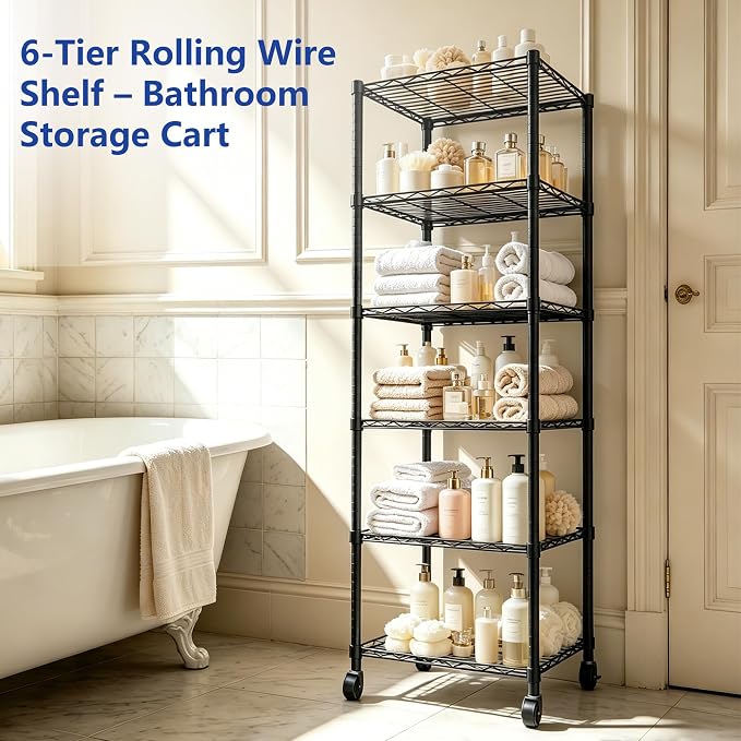 REGILLER 6 Wire Shelving Steel Storage Rack Adjustable Unit Shelves - Image 7