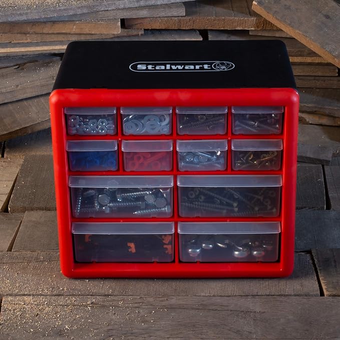 Stalwart - 75-ST6067 Storage Drawers-12 Compartment Organizer Desktop or Wall - Image 2