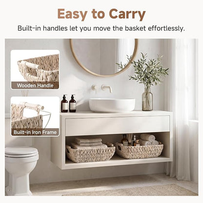 Storageworks Wicker Baskets for Shelves, Large Wicker Baskets for Storage - Image 4