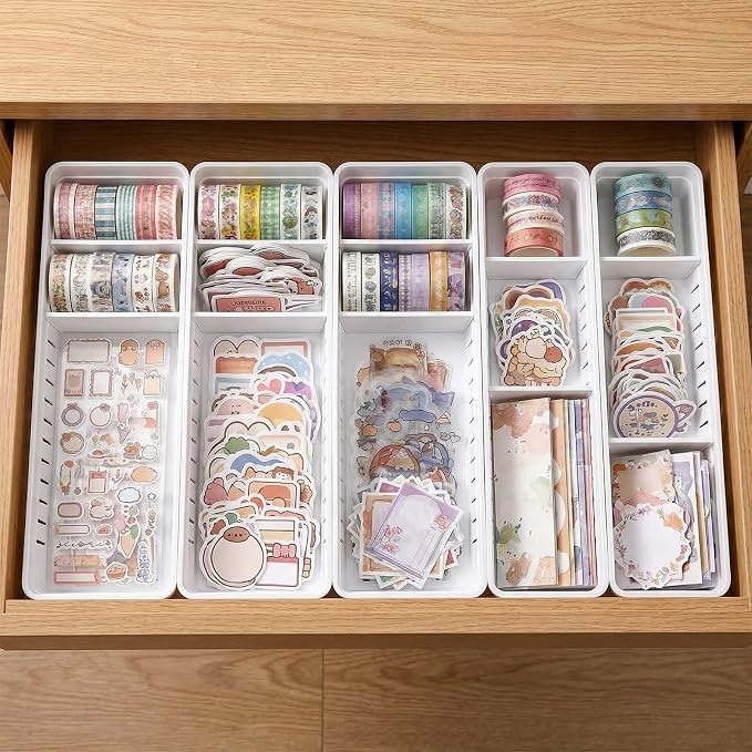 6 PCS Desk Drawer Organizer, Bathroom Drawer Organizer Trays - Image 6