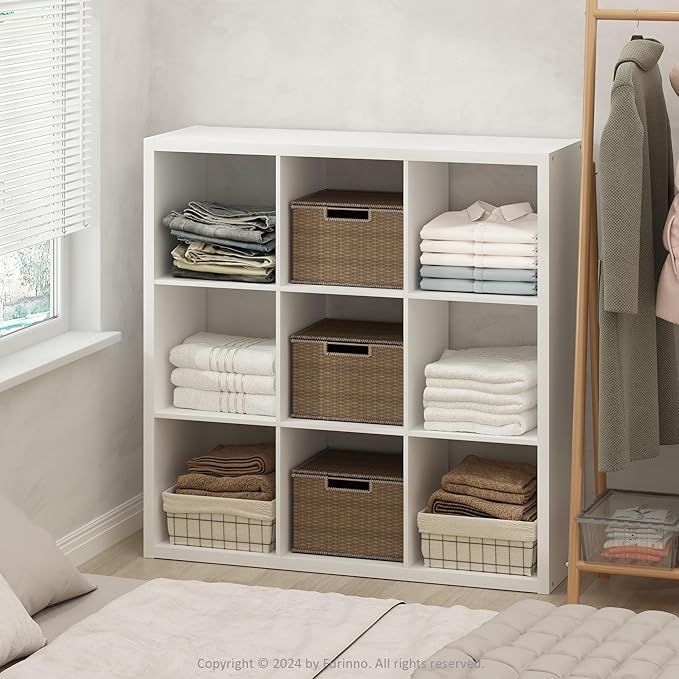 Furinno Cubic Extra Thick 9-Cube Closet Organizers and Storage, Open Shelf by Furinno-FitsYourSpaceFitsYourBudget