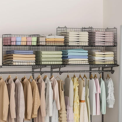 4 Tier Stackable Closet Organizers and Storage Shelves, Foldable Closet Shelf - Image 8