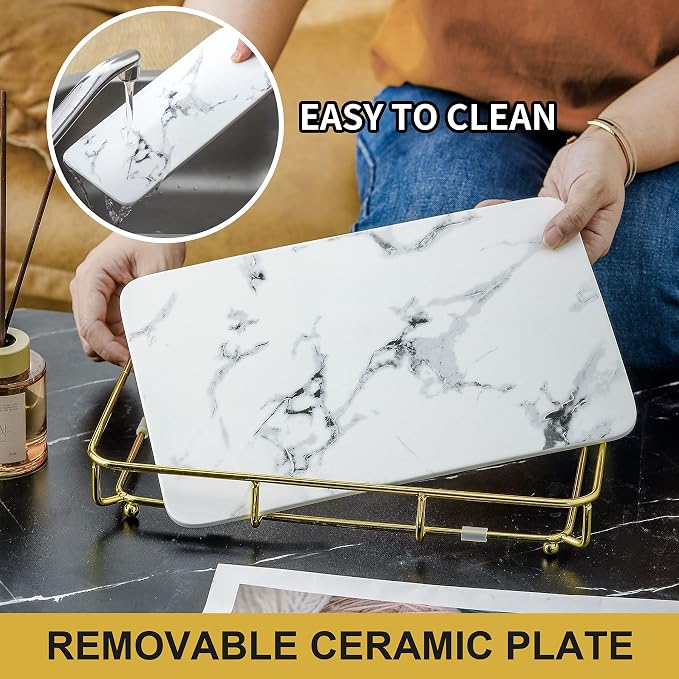 Vanity Tray Makeup Organizer Cosmetics Storage Bathroom Skincare Organizer - Image 6