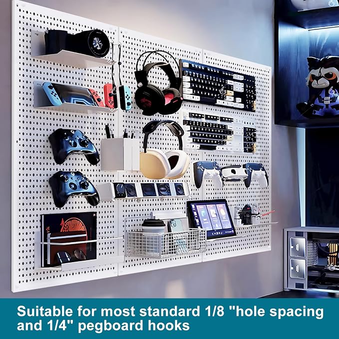 Pegboard Rack Garage Storage, Steel Pegboard Heavy Duty- 3 Pack 16-Inch X - Image 3