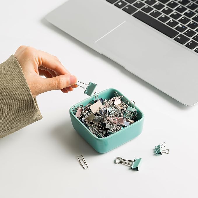 Ceramic Paper Clip Holder for Desk Cute Binder Holder Paperclip Holders for - Image 3