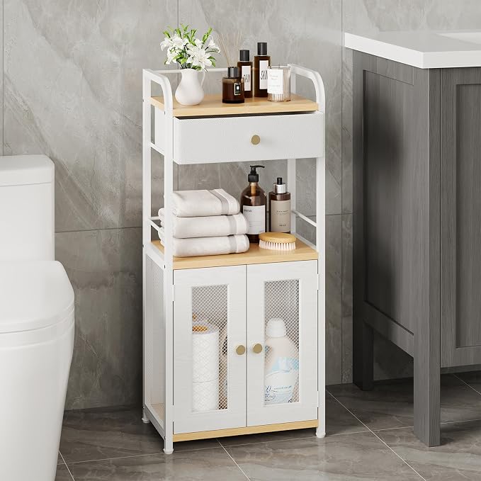 SWTYMIKI 14.57"x32.28" Bathroom Storage Cabinet – Freestanding Storage Cabinet - Image 2
