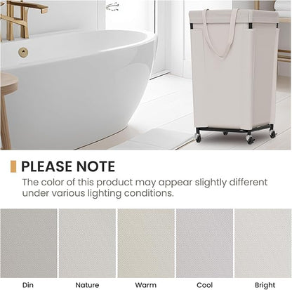 Laundry Basket with Wheels, Laundry Hamper with Removable Bag and Steel Frame - Image 8