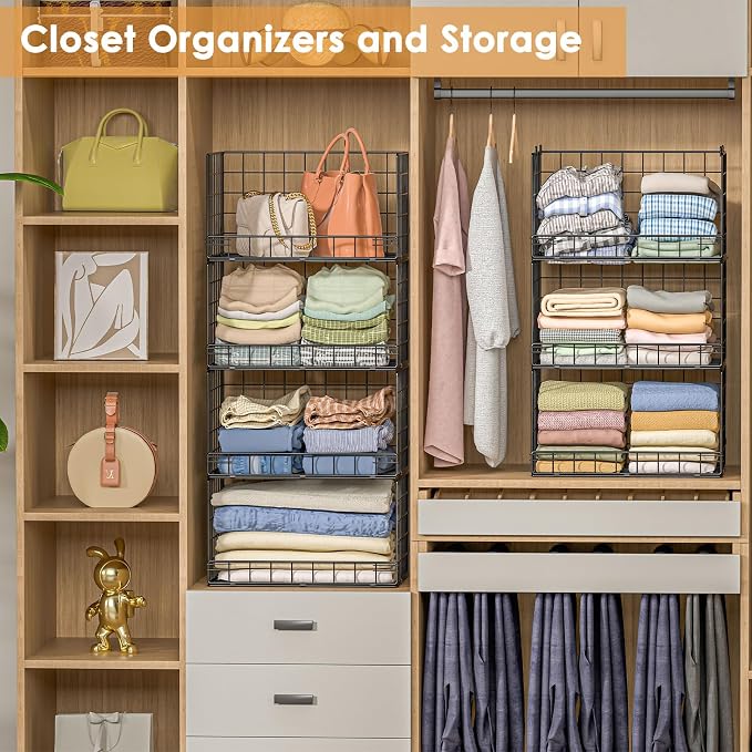 Yociyoga 8-Tier Stackable Closet Organizers and Storage Shelves, Foldable - Image 7