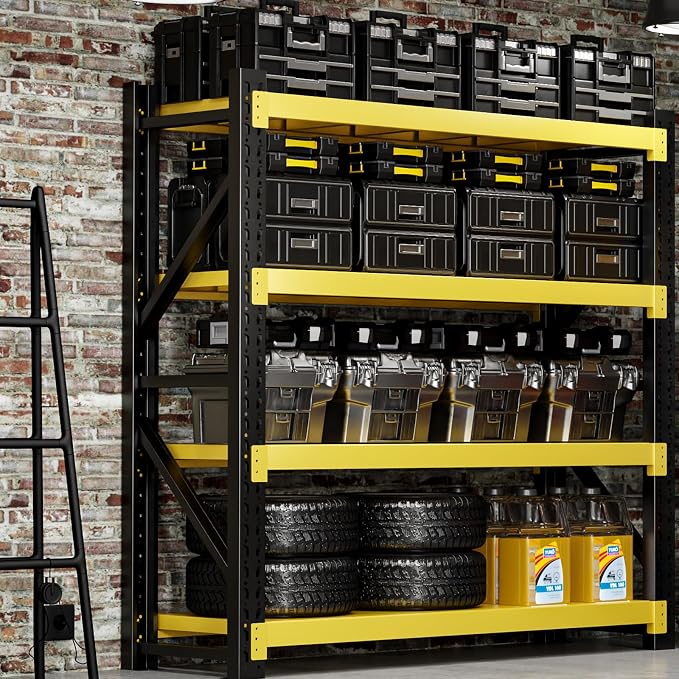 3000LBS Heavy-Duty Garage Shelving, 4-Tier Adjustable Garage Shelving Units - Image 2