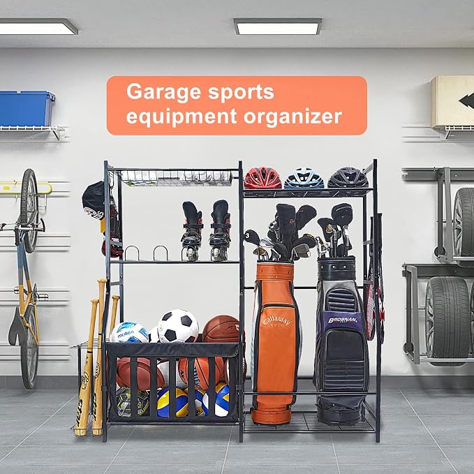 WALMANN Garage Sports Equipment Organizer, Golf Bag Stand - Image 2
