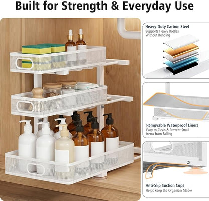 Under Sink Organizer, 3 Tier Pull Out Cabinet Organizer - Image 5
