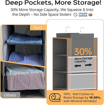 Deep Hanging Closet Organizers and Storage, Closet Hanging Storage Shelves - Image 3