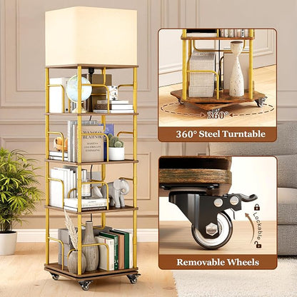 Quikraen 4-Tier Rotating Bookshelf - Image 3