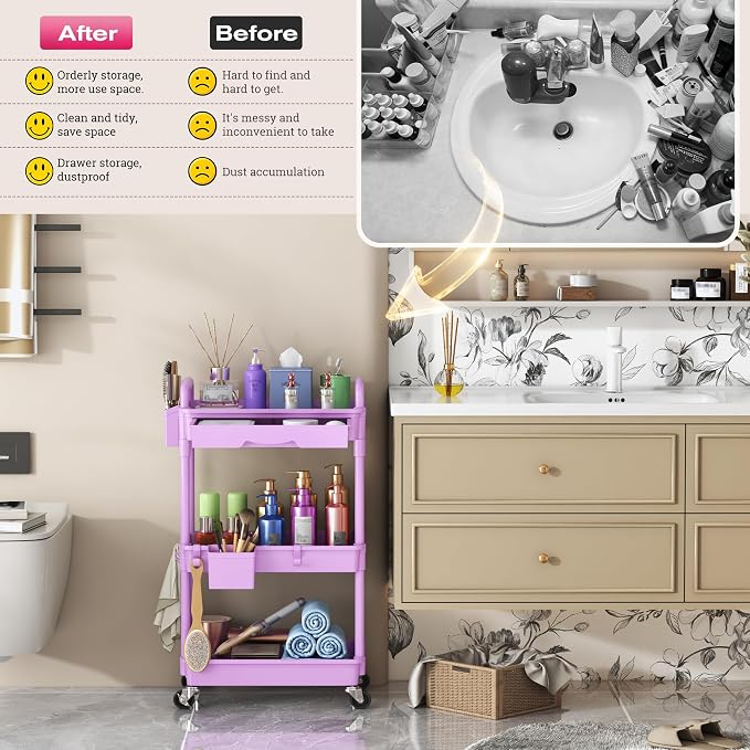 Goovilla Rolling Makeup Organizer Cart - Image 7