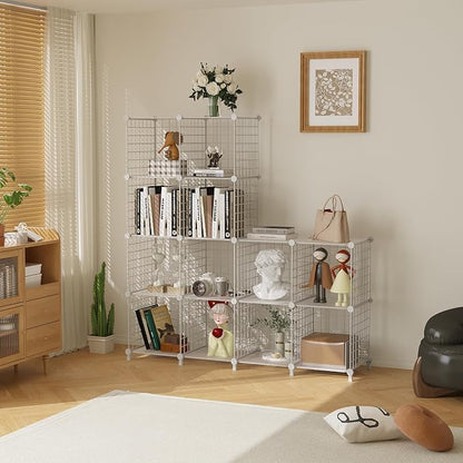 AWTATOS Wire 12 Cube Storage Organizer, Closet Storage Shelves Stackable | - Image 2