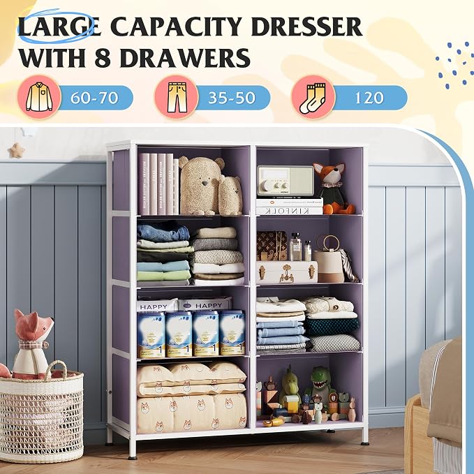 WLIVE Fabric Dresser for Bedroom, Tall Dresser - Image 4