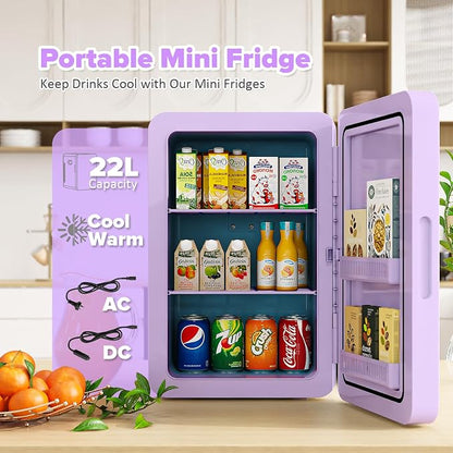 22L/30Cans Mini Fridge for Bedroom, 12v DC Portable Cooler & Warmer, Mini - Image 7
