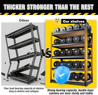 4 Pack Garage Shelving Heavy Duty Storage Shelves, Metal Adjustable Shelving - Image 4