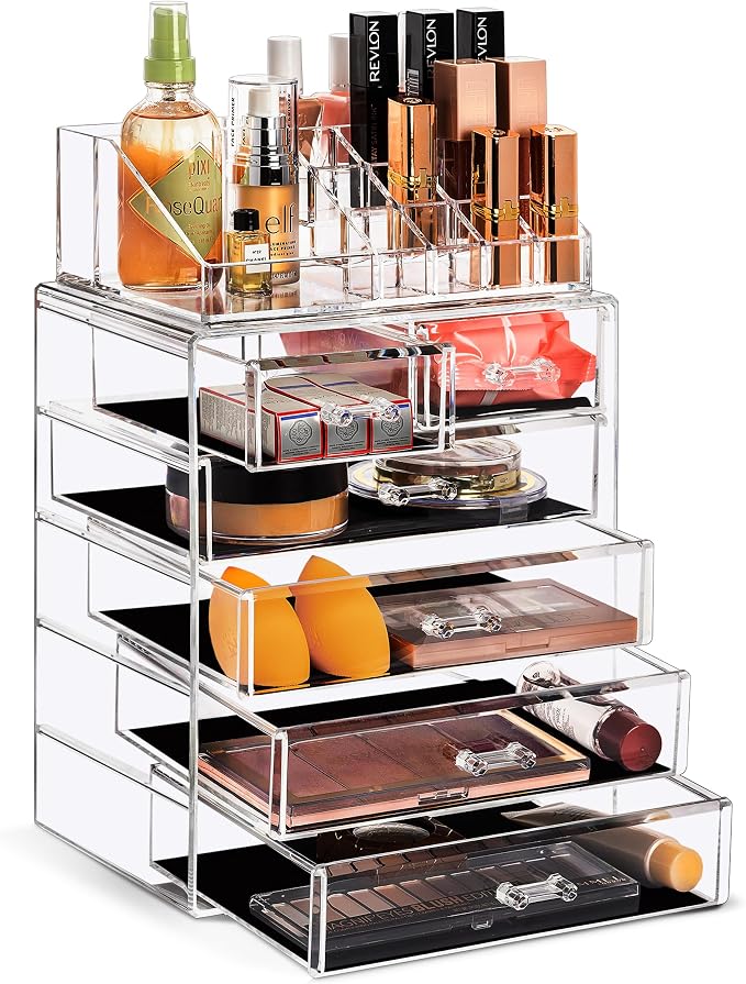 Sorbus Acrylic Makeup Organizer Set, 6-Drawer Vanity & Countertop Cosmetic by Sorbus