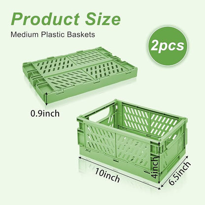 2 Pack Mini Foldable Small Plastic Baskets - Image 2