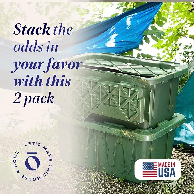 HOMZ 2-Pack Durabilt Tote, Heavy Duty Plastic Storage Bins - Image 2
