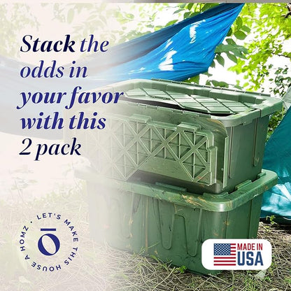 HOMZ 2-Pack Durabilt Tote, Heavy Duty Plastic Storage Bins - Image 2