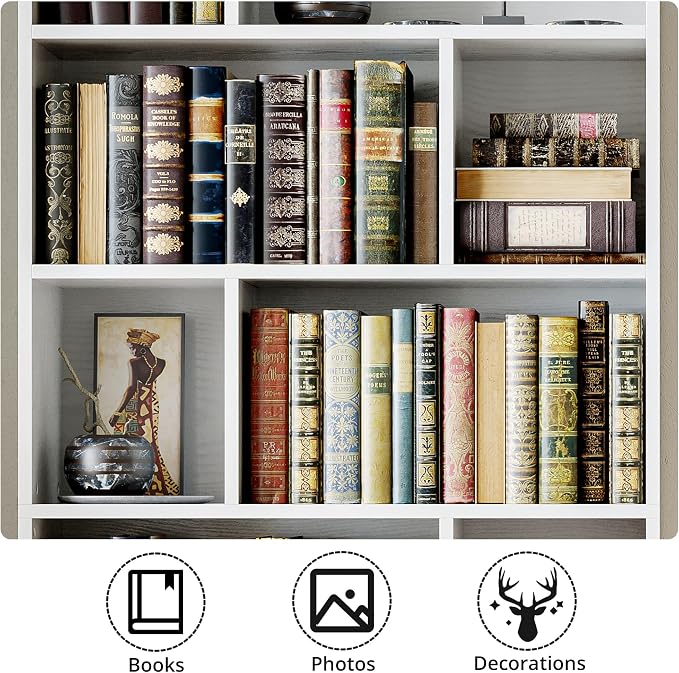 IRONCK Bookcase with Doors, Tall Bookshelf with Storage, Bookshelves and - Image 6