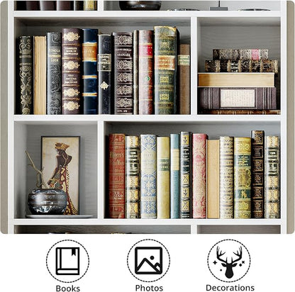 IRONCK Bookcase with Doors, Tall Bookshelf with Storage, Bookshelves and - Image 6