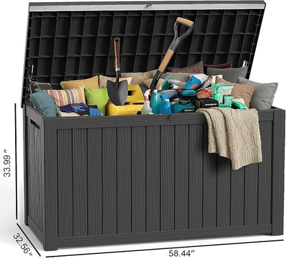 ROJIK Outdoor Storage Housing Deck Box, Waterproof Patio Furniture, Garden Tools - Image 2