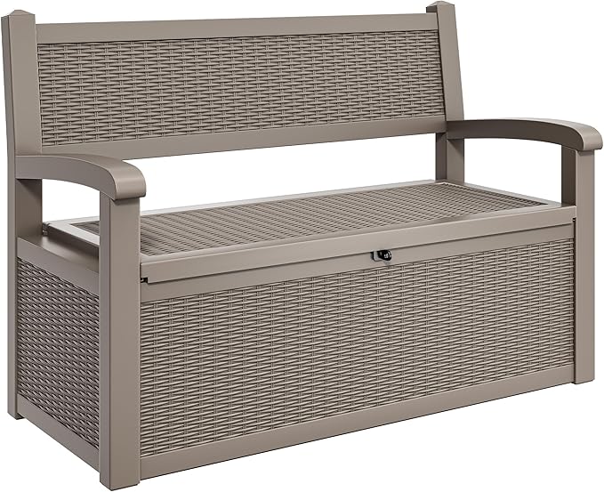 YITAHOME 80 Gallon Storage Bench Deck Box, Lockable Patio Bench, Waterproof by YITAHOME