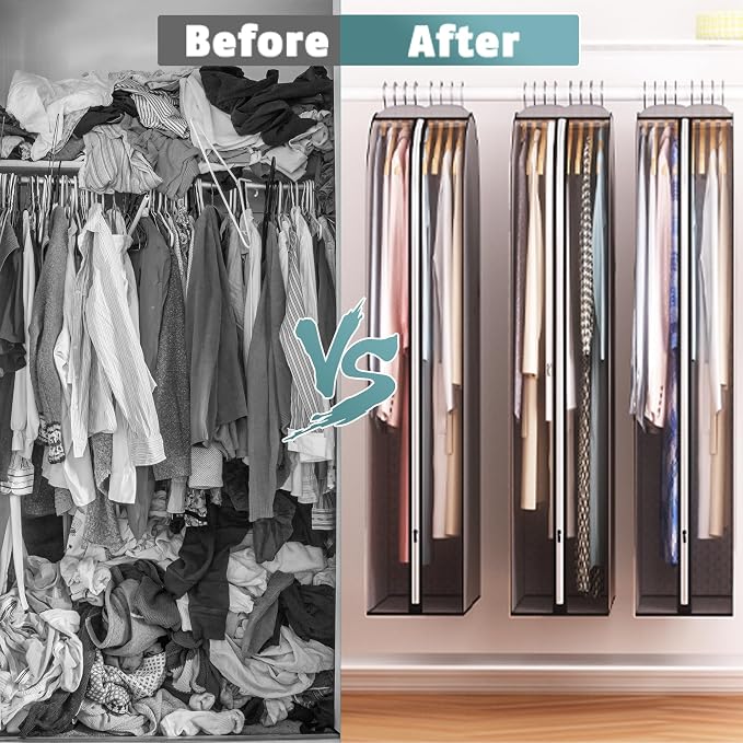 10" Gusseted Garment Bags for Hanging Clothes 32" Suit Bags for Open Closet - Image 8