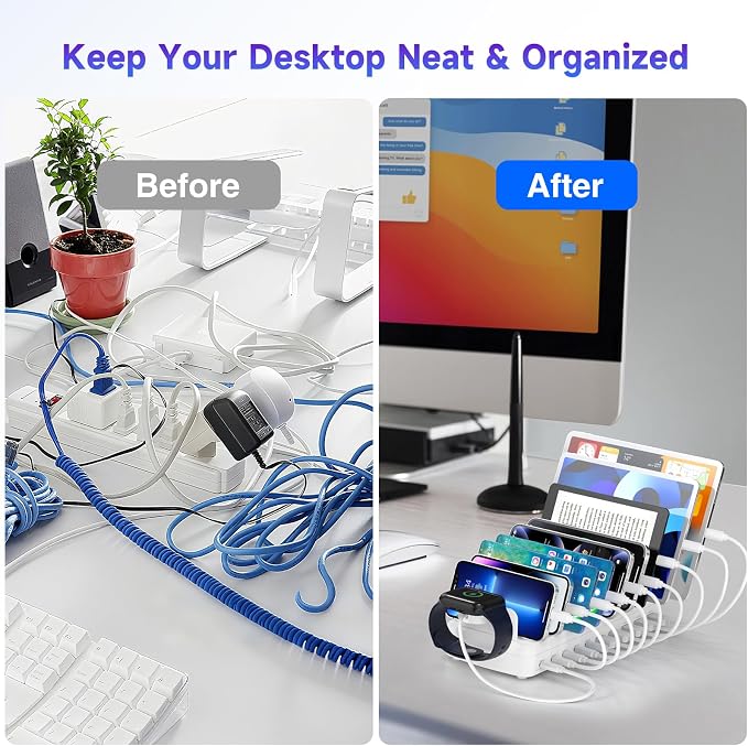 320W Charging Station for Multiple Devices, 10 Ports Fast Multi-Device Charger - Image 4