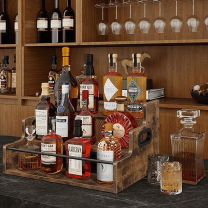 Homode Liquor Bottle Display Shelf, 3 Step Coffee Syrup Rack Organizer - Image 3