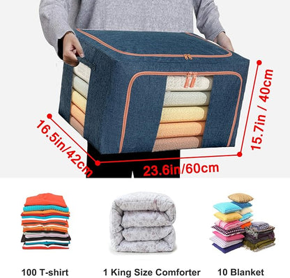 100L Large Storage Bags, Stackable Clothes Storage Bins - Image 2