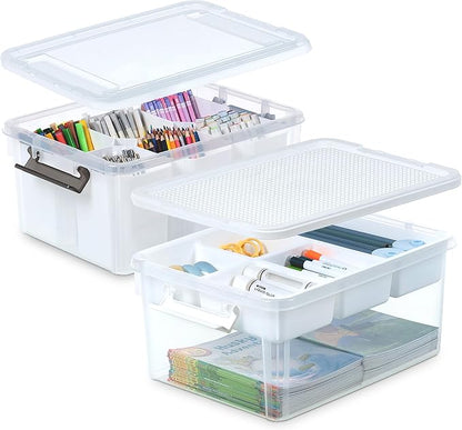 Citylife 17 QT Plastic Storage Bins Clear Storage Box by Anywish