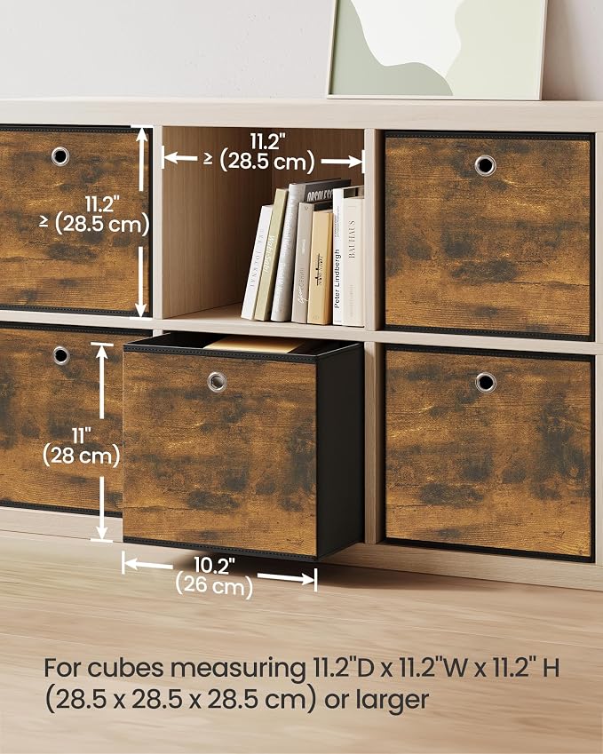 SONGMICS Storage Cubes, Foldable Fabric Storage Bins, 10.2x10.2x11 Inches - Image 3
