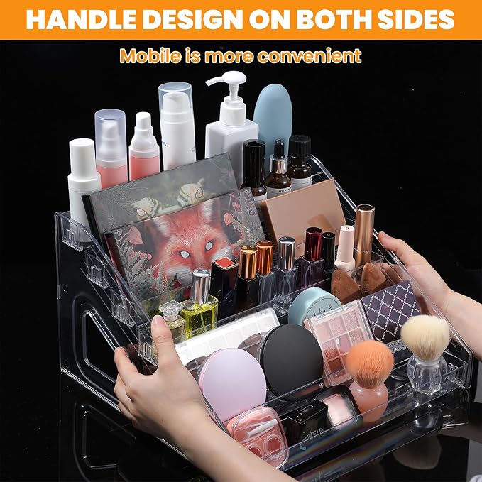 2 Pcs 7 Tier Essential Oil Organizer Clear Holder Nail Polish Display Rack | - Image 3