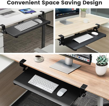 Keyboard Tray Under Desk, Slide Out Computer Keyboard & Mouse Tray - Image 7