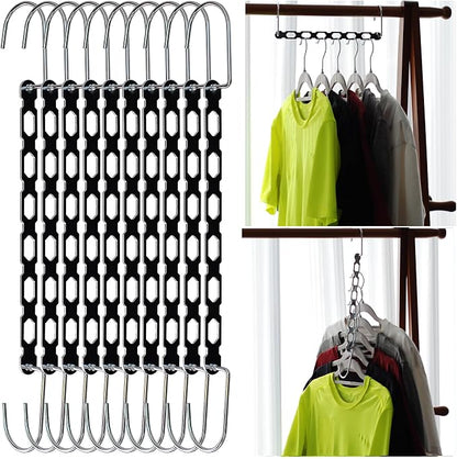 Space Saving Hangers for Clothes, 10 Pack Hanger Organizer Space Saver by TREES+%26+BREEZE