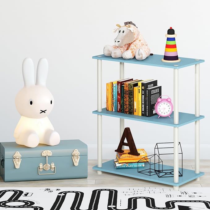 Furinno TURN-N-TUBE Storage Shelves, 3-Tier Book Shelf, Corner Shelf, Toolless - Image 7