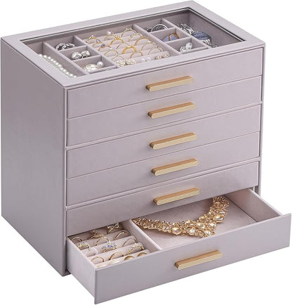 Lolalet Jewelry Box Organizer, 6-Layer Jewelry Organizers and Storage Case by Lolalet