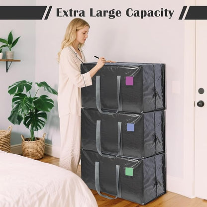 12 Pack Moving Bags with Full-Open Side Zipper, Extra Large 93L Heavy Duty - Image 5
