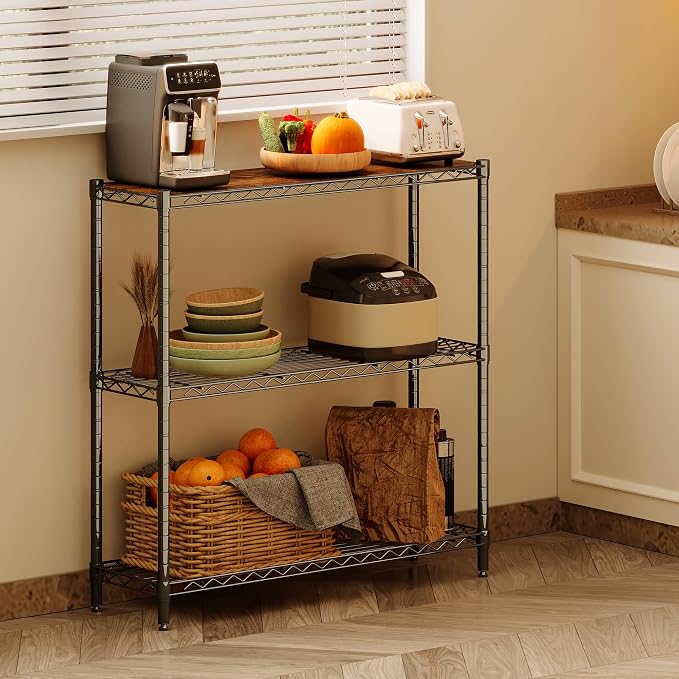 Homeiju 3-Tier Storage Rack, 29.8" Wide Heavy Duty Metal Shelving Unit - Image 9
