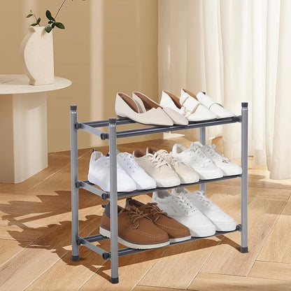 STORAGE MANIAC Expandable Shoe Rack, 12 Pairs Stackable Small Shoe Rack - Image 7