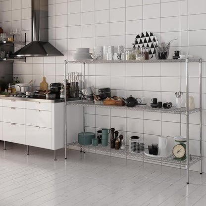 18" Deep x 72" Wide x 54" Height Wire Shelving Kit | 3-Tier | NSF Commercial - Image 2