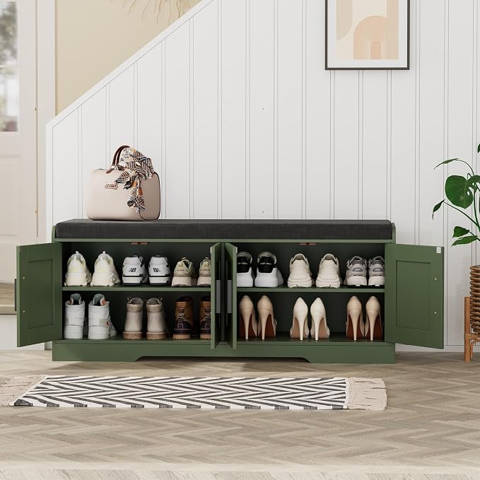 Homleke 2-Tier Storage Bench, Shoe Bench - Image 4