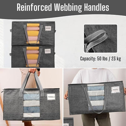 VENO 4 Pack Heavy Duty Moving Bags, Clothes and Comforter Storage Bags - Image 5